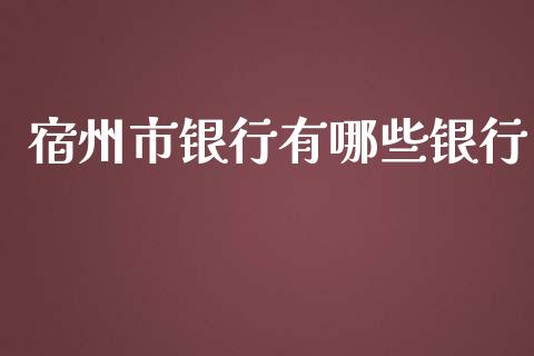 宿州市银行有哪些银行_https://cj.lansai.wang_理财问答_第1张