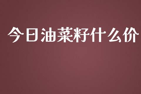 今日油菜籽什么价_https://cj.lansai.wang_股市问答_第1张