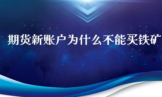 期货新账户为什么不能买铁矿_https://cj.lansai.wang_理财问答_第1张