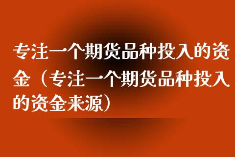 专注一个期货品种投入的资金（专注一个期货品种投入的资金来源）_https://cj.lansai.wang_会计问答_第1张