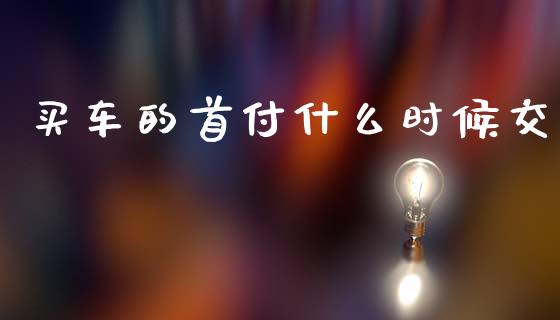 买车的首付什么时候交_https://cj.lansai.wang_理财问答_第1张