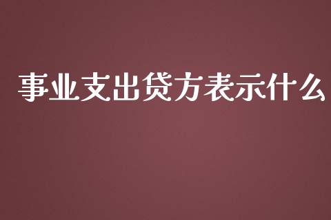 事业支出贷方表示什么_https://cj.lansai.wang_会计问答_第1张