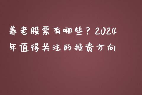 养老股票有哪些？2024年值得关注的投资方向_https://cj.lansai.wang_金融问答_第1张