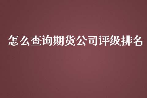 怎么查询期货公司评级排名_https://cj.lansai.wang_股市问答_第1张