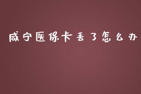 咸宁医保卡丢了怎么办_https://cj.lansai.wang_保险问答_第1张