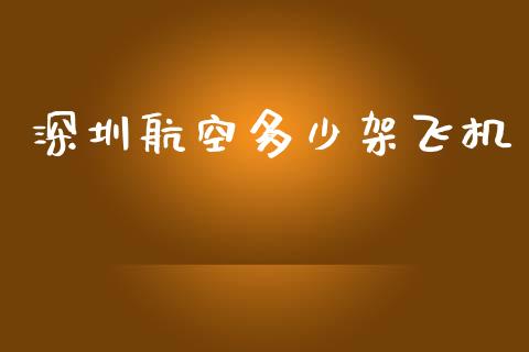 深圳航空多少架飞机_https://cj.lansai.wang_财经问答_第1张