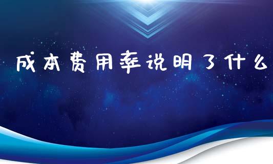 成本费用率说明了什么_https://cj.lansai.wang_会计问答_第1张