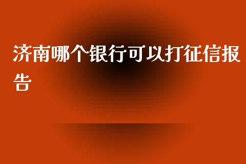 济南哪个银行可以打征信报告_https://cj.lansai.wang_理财问答_第1张