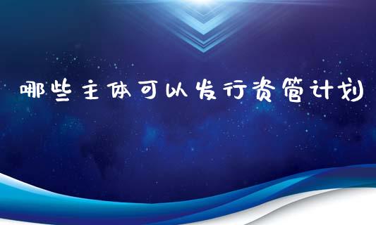 哪些主体可以发行资管计划_https://cj.lansai.wang_保险问答_第1张