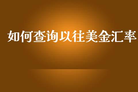 如何查询以往美金汇率_https://cj.lansai.wang_财经问答_第1张