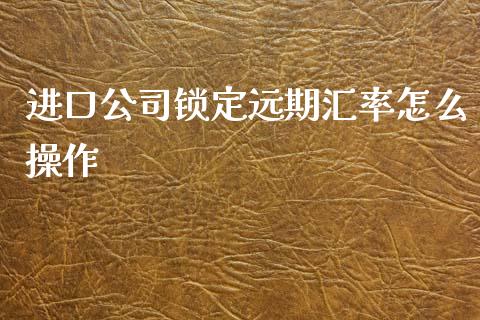 进口公司锁定远期汇率怎么操作_https://cj.lansai.wang_财经问答_第1张