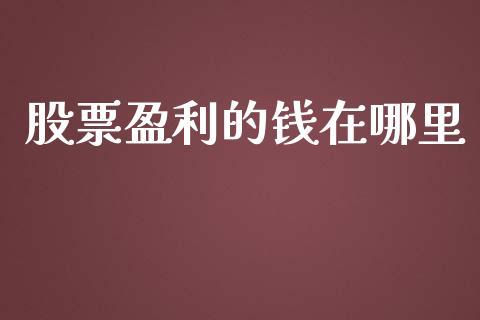 股票盈利的钱在哪里_https://cj.lansai.wang_理财问答_第1张