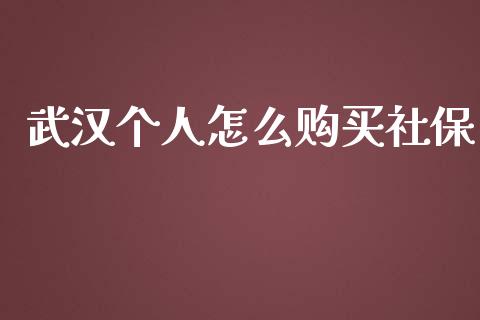 武汉个人怎么购买社保_https://cj.lansai.wang_保险问答_第1张