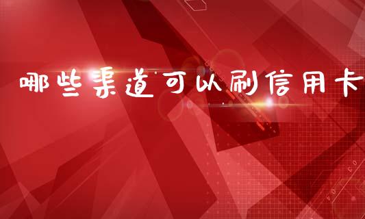 哪些渠道可以刷信用卡_https://cj.lansai.wang_理财问答_第1张