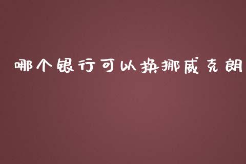 哪个银行可以换挪威克朗_https://cj.lansai.wang_财经问答_第1张