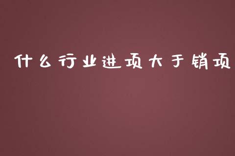 什么行业进项大于销项_https://cj.lansai.wang_会计问答_第1张