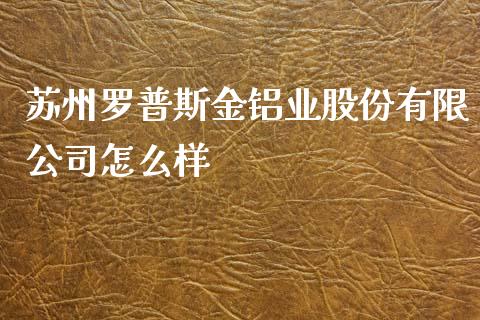 苏州罗普斯金铝业股份有限公司怎么样_https://cj.lansai.wang_理财问答_第1张