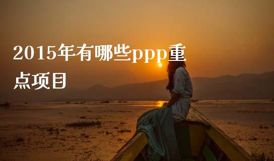 2015年有哪些ppp重点项目_https://cj.lansai.wang_金融问答_第1张