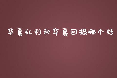 华夏红利和华夏回报哪个好_https://cj.lansai.wang_股市问答_第1张