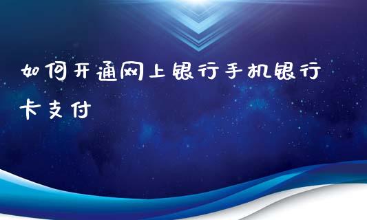 如何开通网上银行手机银行卡支付_https://cj.lansai.wang_理财问答_第1张