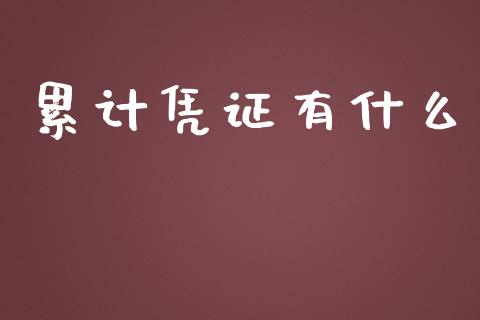 累计凭证有什么_https://cj.lansai.wang_会计问答_第1张