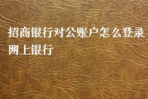 招商银行对公账户怎么登录网上银行_https://cj.lansai.wang_金融问答_第1张