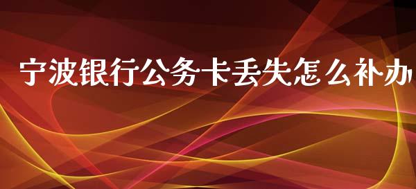 宁波银行公务卡丢失怎么补办_https://cj.lansai.wang_金融问答_第1张