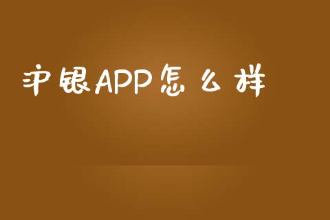 沪银APP怎么样_https://cj.lansai.wang_金融问答_第1张