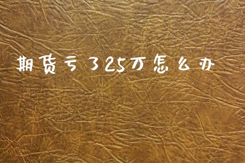 期货亏了25万怎么办_https://cj.lansai.wang_理财问答_第1张