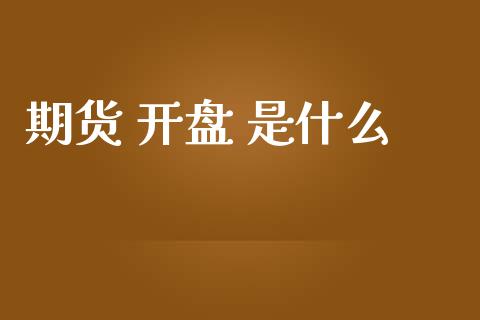 期货 开盘 是什么_https://cj.lansai.wang_保险问答_第1张