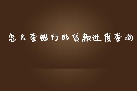 怎么查银行的贷款进度查询_https://cj.lansai.wang_金融问答_第1张