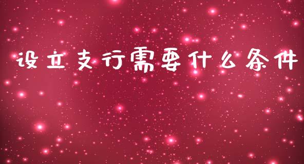 设立支行需要什么条件_https://cj.lansai.wang_期货问答_第1张