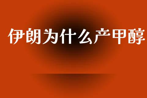 伊朗为什么产甲醇_https://cj.lansai.wang_金融问答_第1张