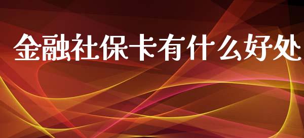 金融社保卡有什么好处_https://cj.lansai.wang_财经百问_第1张