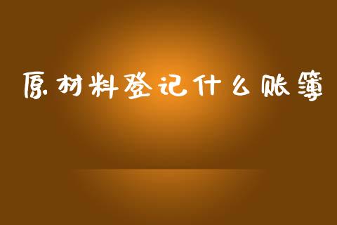 原材料登记什么账簿_https://cj.lansai.wang_会计问答_第1张