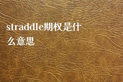 straddle期权是什么意思_https://cj.lansai.wang_保险问答_第1张