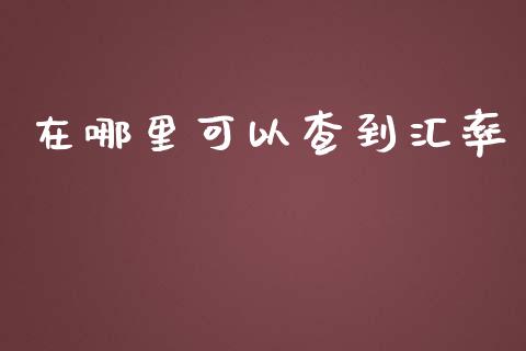 在哪里可以查到汇率_https://cj.lansai.wang_财经问答_第1张