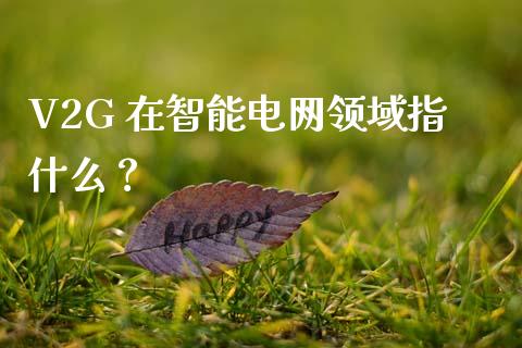 V2G 在智能电网领域指什么？_https://cj.lansai.wang_股市问答_第1张