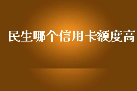 民生哪个信用卡额度高_https://cj.lansai.wang_财经百问_第1张