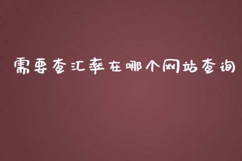 需要查汇率在哪个网站查询_https://cj.lansai.wang_财经问答_第1张