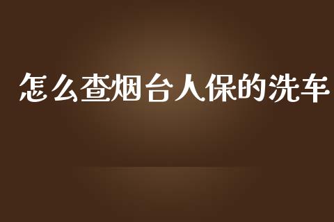 怎么查烟台人保的洗车_https://cj.lansai.wang_保险问答_第1张