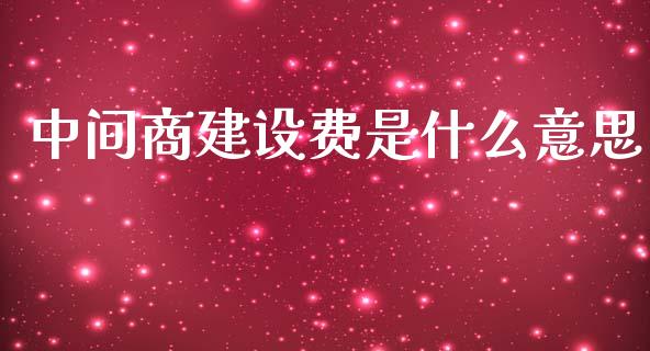 中间商建设费是什么意思_https://cj.lansai.wang_期货问答_第1张