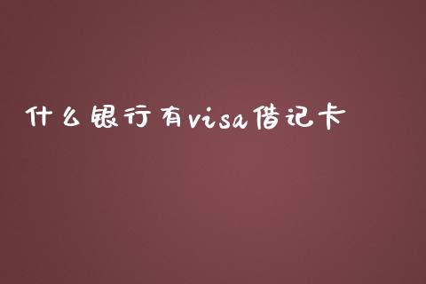 什么银行有visa借记卡_https://cj.lansai.wang_金融问答_第1张