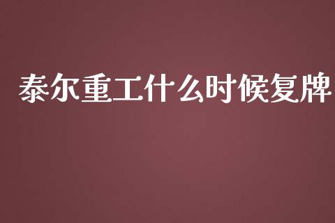 泰尔重工什么时候复牌_https://cj.lansai.wang_财经问答_第1张