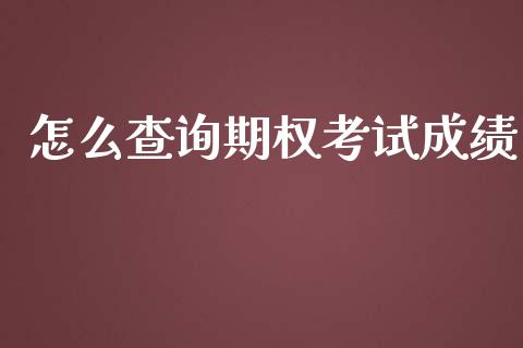 怎么查询期权考试成绩_https://cj.lansai.wang_期货问答_第1张