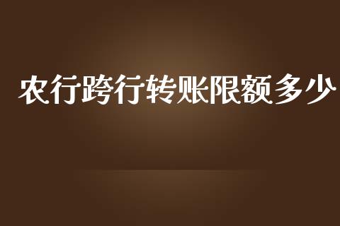 农行跨行转账限额多少_https://cj.lansai.wang_金融问答_第1张