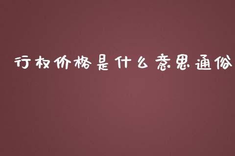 行权价格是什么意思通俗_https://cj.lansai.wang_会计问答_第1张