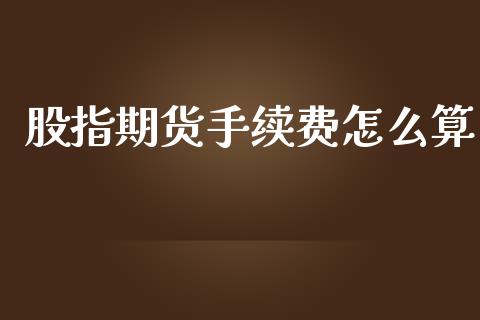 股指期货手续费怎么算_https://cj.lansai.wang_会计问答_第1张