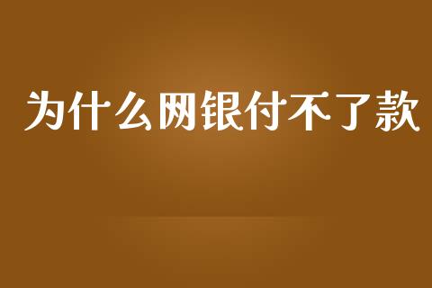 为什么网银付不了款_https://cj.lansai.wang_理财问答_第1张