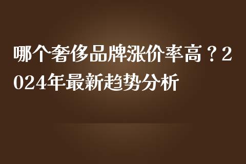 哪个奢侈品牌涨价率高？2024年最新趋势分析_https://cj.lansai.wang_期货问答_第1张